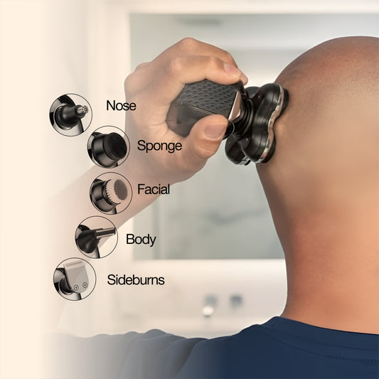 OTY Kit Get It All – Head Shaver & Body Trimmer for Men | Bald Groomer + Special Intimate Trimmer, Waterproof Cordless 8-in-1 Complete Grooming Kit