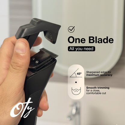 Oty Beard Trimmer for Men Adjustable - Waterproof Cordless Hair Clippers with 20-Length Dial, Stainless Steel Blades, LED Display & Travel Lock - Rechargeable - Ideal Gift for Men