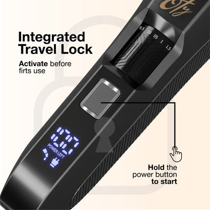 Oty Beard Trimmer for Men Adjustable - Waterproof Cordless Hair Clippers with 20-Length Dial, Stainless Steel Blades, LED Display & Travel Lock - Rechargeable - Ideal Gift for Men