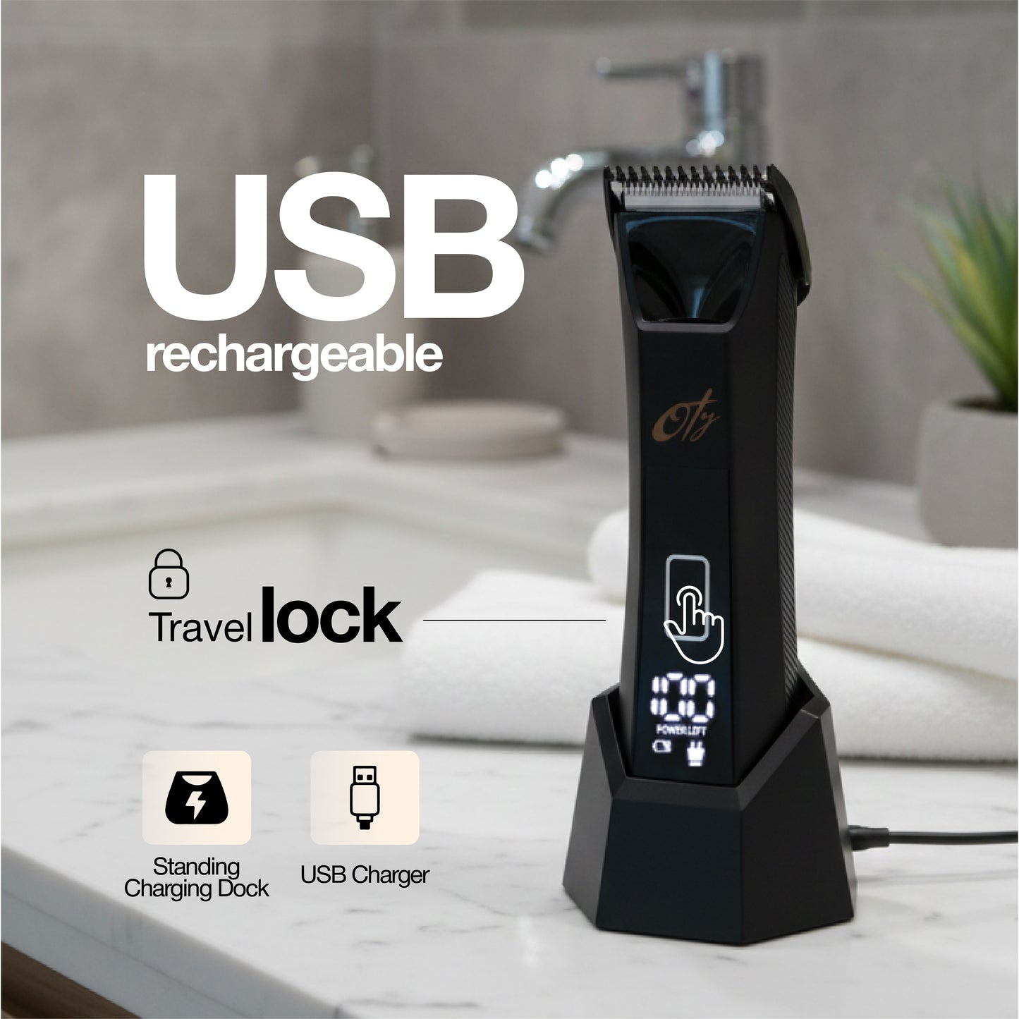 OTY Kit Get It All – Head Shaver & Body Trimmer for Men | Bald Groomer + Special Intimate Trimmer, Waterproof Cordless 8-in-1 Complete Grooming Kit